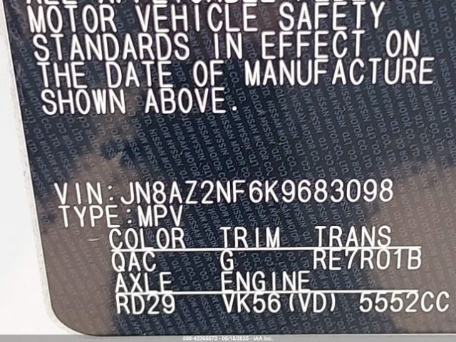 JN8AZ2NF6K9683098 Infiniti QX80 LUXE