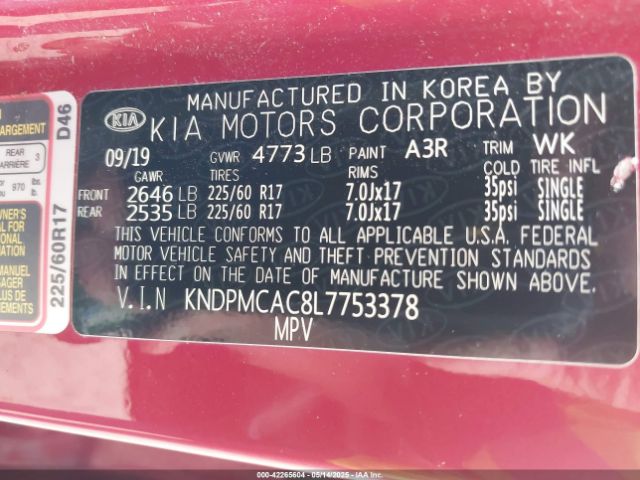 KNDPMCAC8L7753378 KIA Sportage Lx
