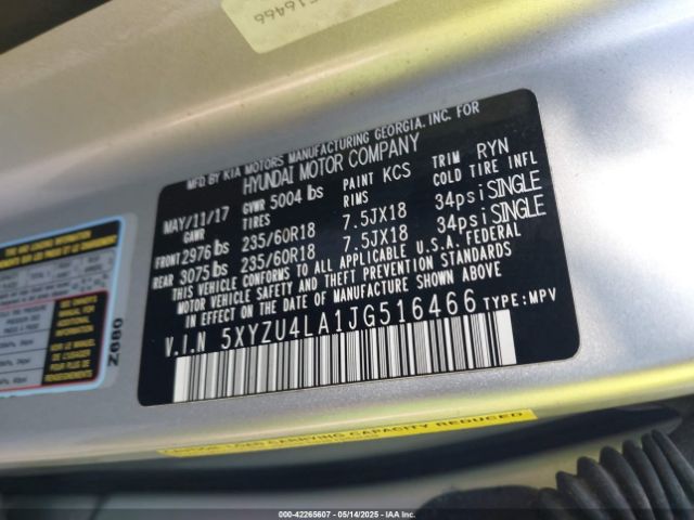 2018 HYUNDAI SANTA FE SPORT 5XYZU4LA1JG516466 Photo 8