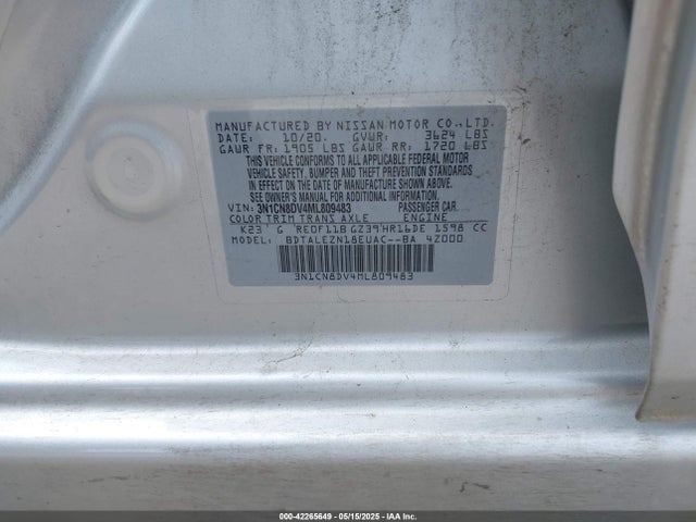 Nissan Versa S Xtronic Cvt 2021 3N1CN8DV4ML809483 Image 9