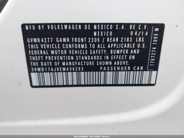 3VWD17AJ6EM434293 Volkswagen Jetta 1.8t Se