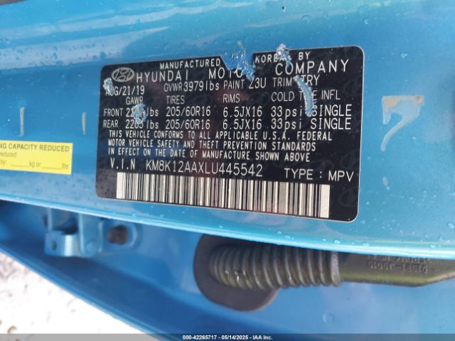 KM8K12AAXLU445542 Hyundai Kona Se