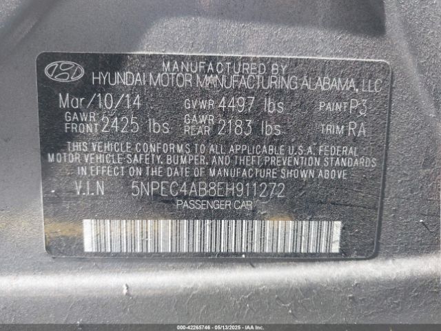 5NPEC4AB8EH911272 Hyundai Sonata Limited 2.0t