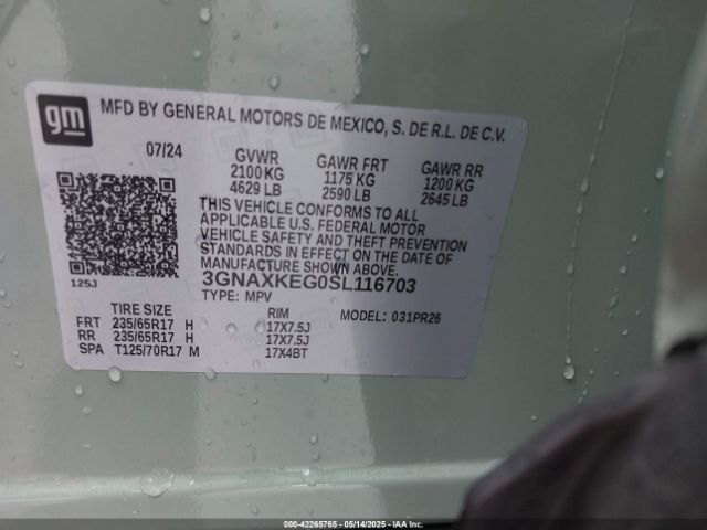 2025 CHEVROLET EQUINOX 3GNAXKEG0SL116703 Photo 8