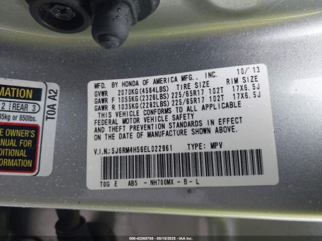 5J6RM4H56EL022961 Honda CR-V EX