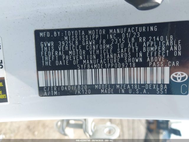2023 TOYOTA COROLLA 5YFB4MDE1PP009218 Photo 8