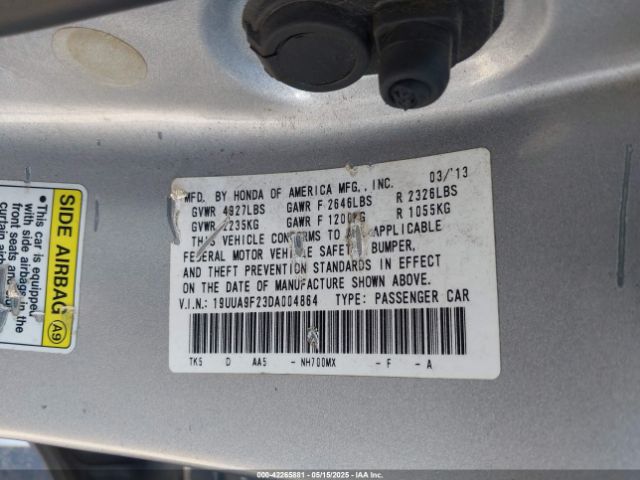2013 ACURA TL 19UUA9F23DA004864 Photo 8