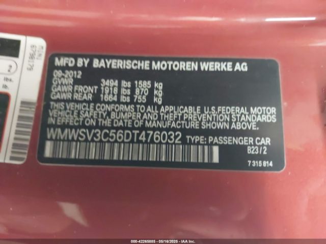 2013 MINI HARDTOP WMWSV3C56DT476032 Photo 8