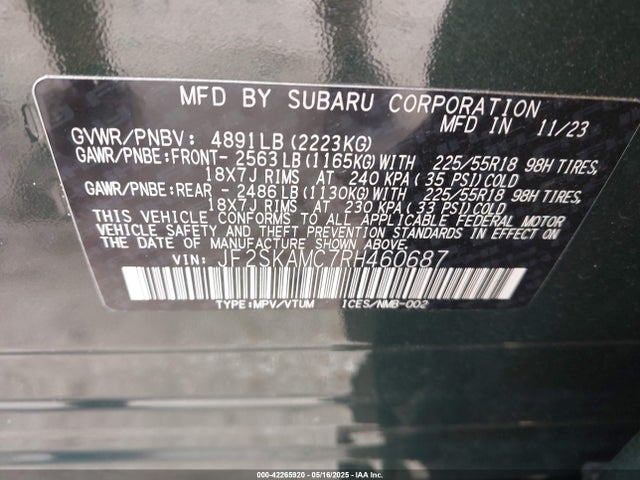 JF2SKAMC7RH460687 Subaru na u5