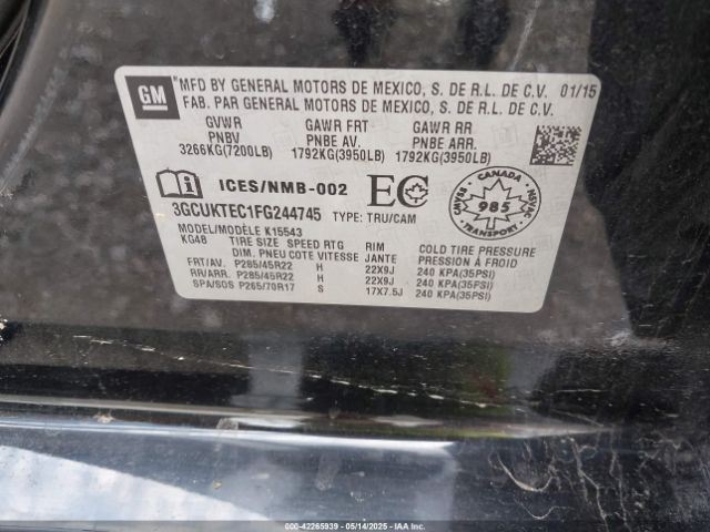 3GCUKTEC1FG244745 Chevrolet Silverado 1500 High Country