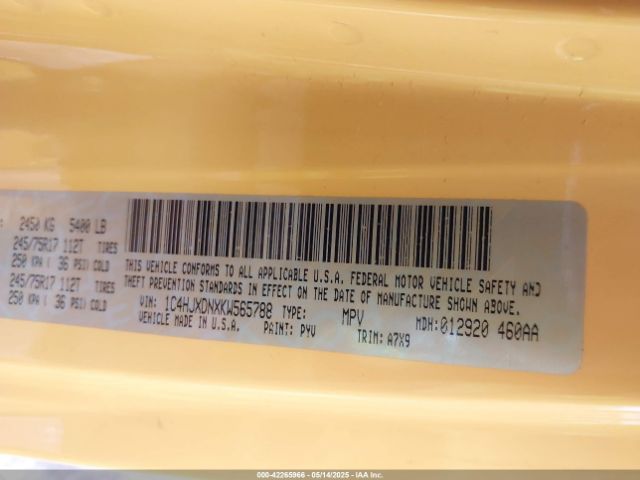 1C4HJXDNXKW565788 Jeep Wrangler Unlimited Sport S 4x4