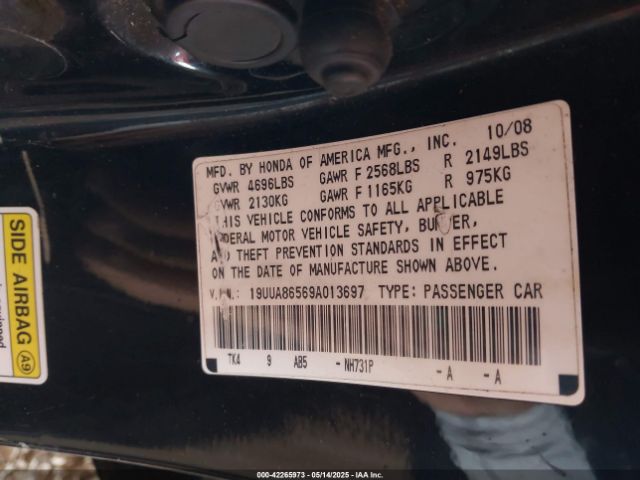 2009 ACURA TL 19UUA86569A013697 Photo 8