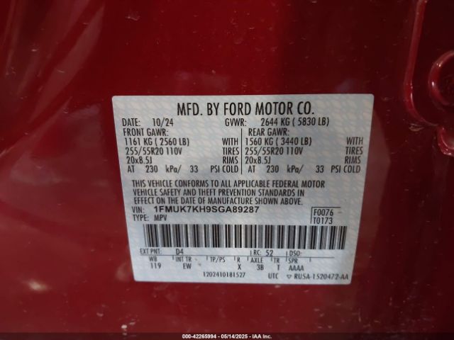 2025 FORD EXPLORER 1FMUK7KH9SGA89287 Photo 8