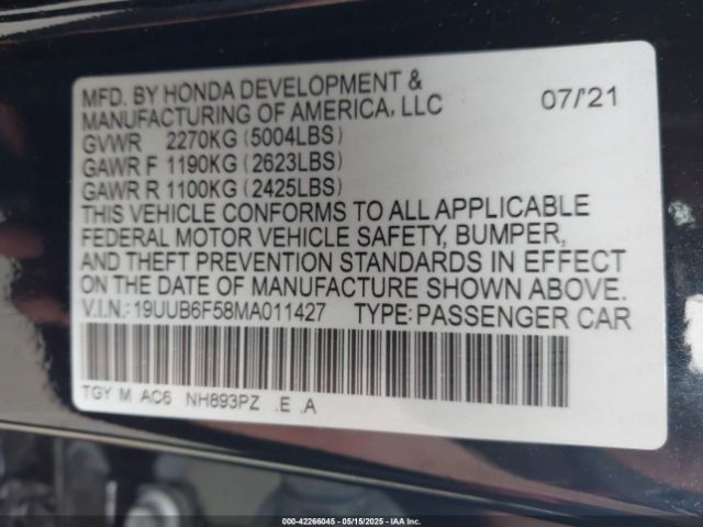 2021 ACURA TLX 19UUB6F58MA011427 Photo 8