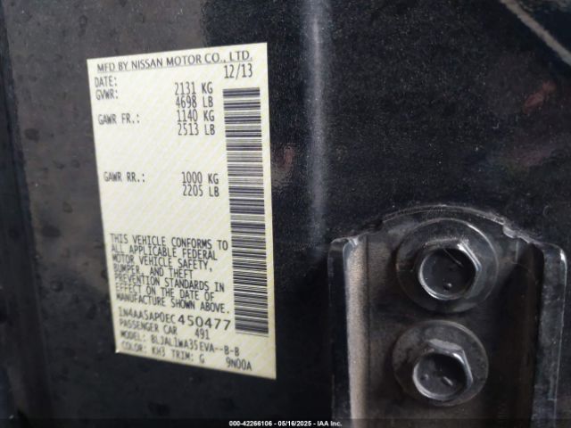 1N4AA5AP0EC450477 Nissan Maxima 3.5 S/3.5 Sv