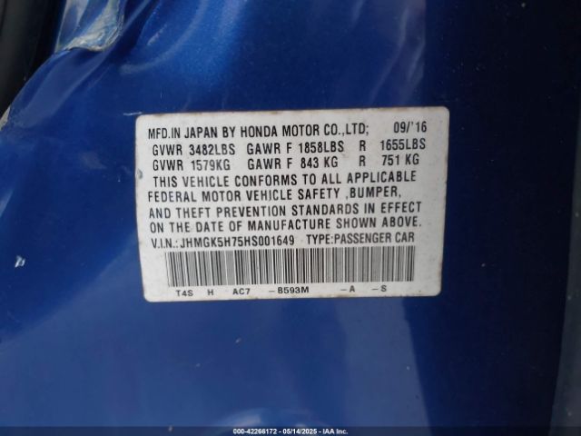 JHMGK5H75HS001649 Honda FIT EX