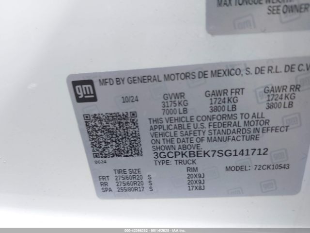 2025 CHEVROLET SILVERADO 1500 3GCPKBEK7SG141712 Photo 8