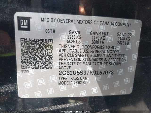 2019 CADILLAC XTS 2G61U5S37K9157078 Photo 8
