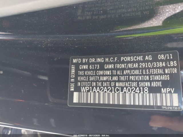 2012 PORSCHE CAYENNE WP1AA2A21CLA02418 Photo 8