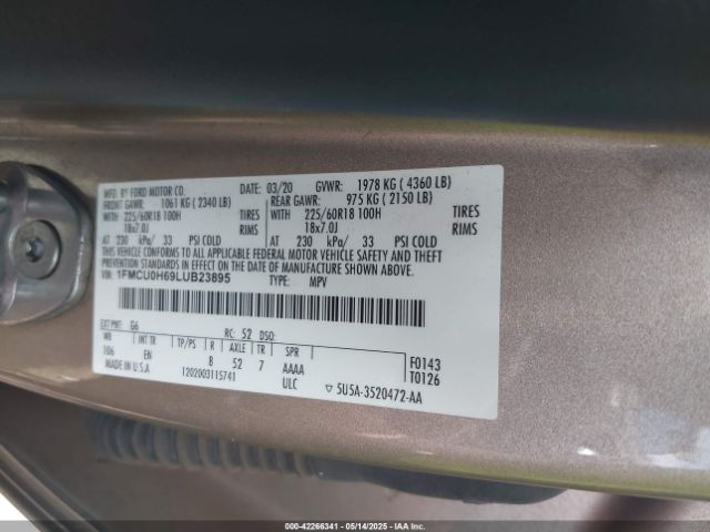 2020 FORD ESCAPE 1FMCU0H69LUB23895 Photo 8