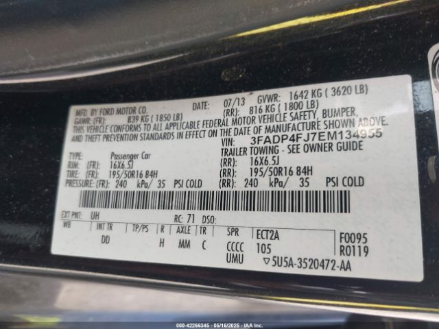 3FADP4FJ7EM134955 Ford 2014