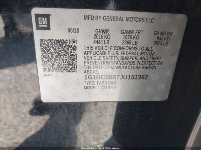 2018 CHEVROLET VOLT 1G1RC6S57JU151382 Photo 8