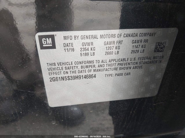 Продажа на аукционе авто 2017 Cadillac Xts Luxury, vin: 2G61N5S39H9146864, номер лота: 42266383
