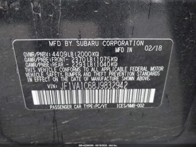 2018 SUBARU WRX JF1VA1C68J9832942 Photo 8
