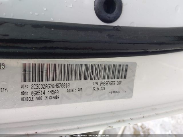 2019 DODGE CHALLENGER 2C3CDZAG7KH670018 Photo 8