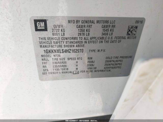 1GKKNXLS4HZ162970 GMC Acadia Denali