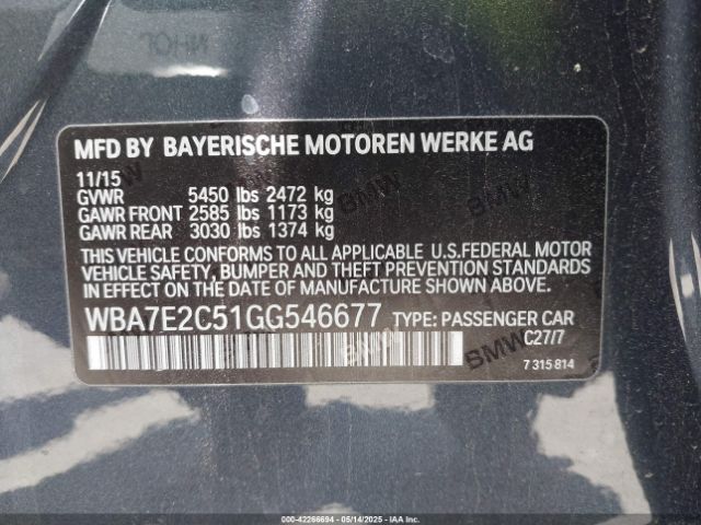WBA7E2C51GG546677 BMW 740I