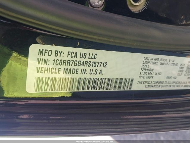 1C6RR7GG4RS157712 RAM 1500 Classic Slt  4x4 6'4 Box