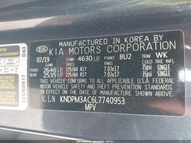 2020 KIA SPORTAGE KNDPM3AC6L7740953 Photo 8