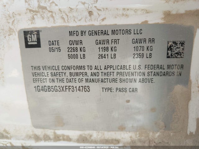 1G4GB5G3XFF314763 Buick lfx