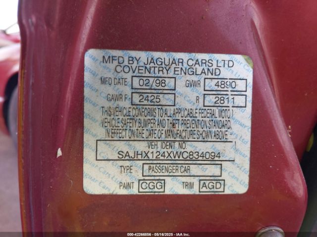 1998 JAGUAR XJ8 SAJHX124XWC834094 Photo 8