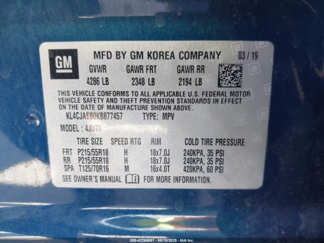 KL4CJASB0KB877457 Buick Encore Fwd Preferred