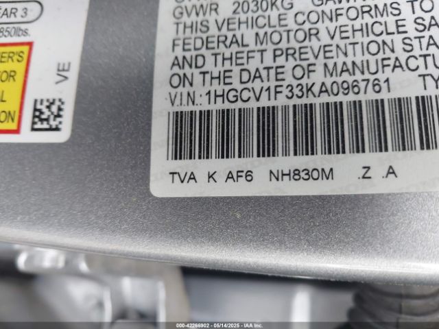 1HGCV1F33KA096761 Honda Accord Sport
