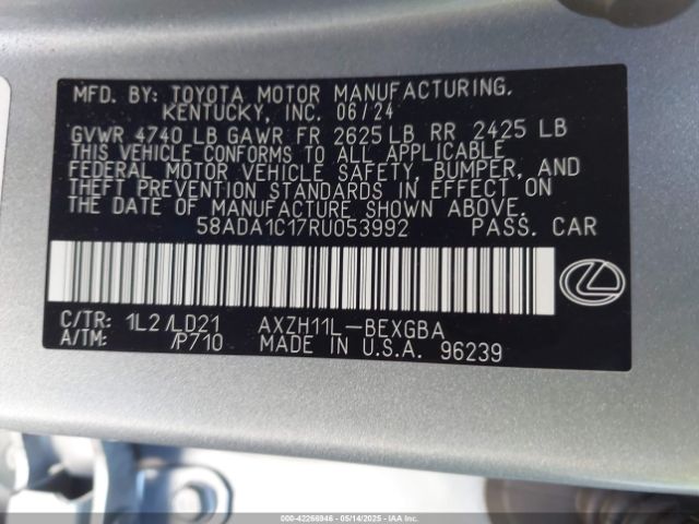 2024 LEXUS ES 300H 58ADA1C17RU053992 Photo 8