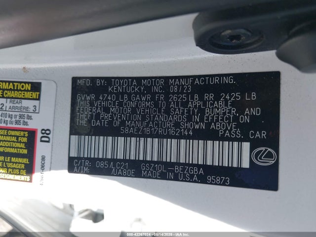 Lexus Es 350 Luxury 2024 58AEZ1B17RU162144 Image 9