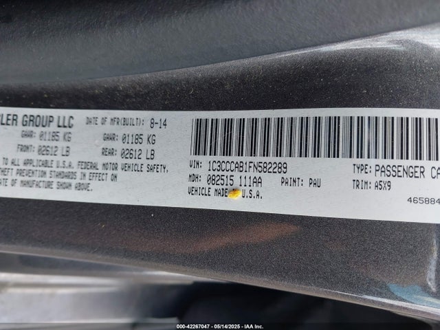 Chrysler 200 Limited 2015 1C3CCCAB1FN582289 Image 9