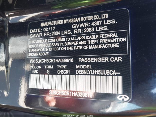 SJKCH5CR1HA039616 Infiniti m27020