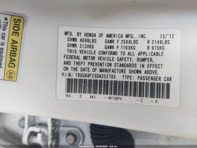 2013 ACURA TL 19UUA8F25DA002785 Photo 8