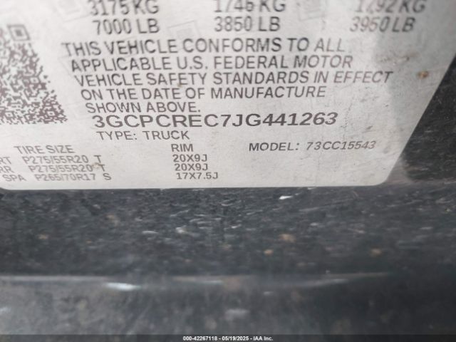 3GCPCREC7JG441263 Chevrolet l83 - sidi: spark ignited direct injection, vvt: variable valve timing, afm, e85 max, alum