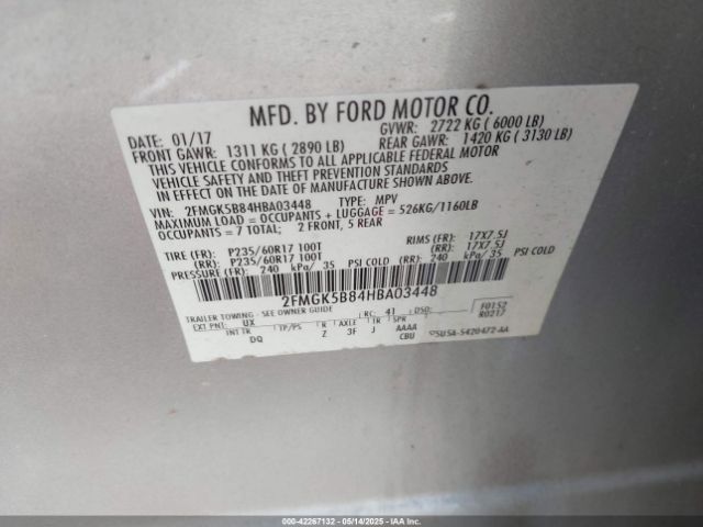 2FMGK5B84HBA03448 Ford FLEX SE
