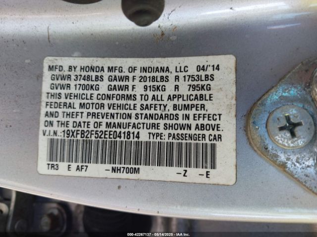 19XFB2F52EE041814 Honda Civic Lx