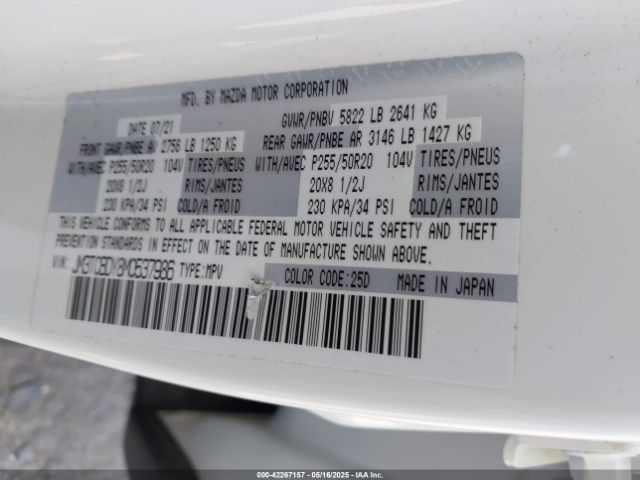 2021 MAZDA CX-9 JM3TCBDY8M0537986 Photo 8