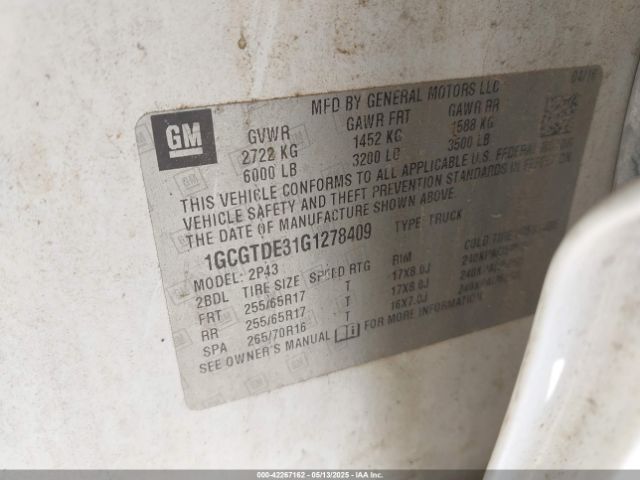 1GCGTDE31G1278409 Chevrolet Colorado Z71