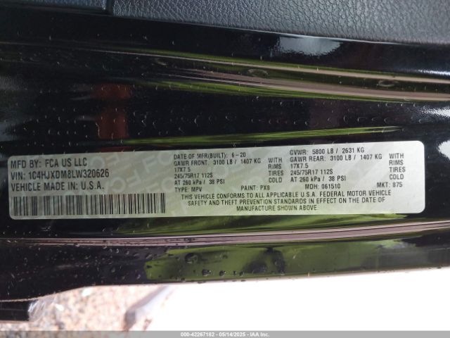 2020 JEEP WRANGLER UNLIMITED 1C4HJXDM8LW320626 Photo 8