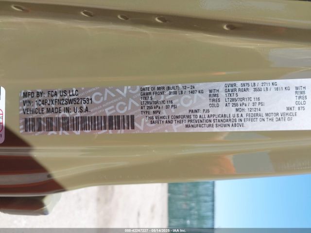1C4PJXFN2SW527531 Jeep Wrangler 4-door Rubicon 4x4