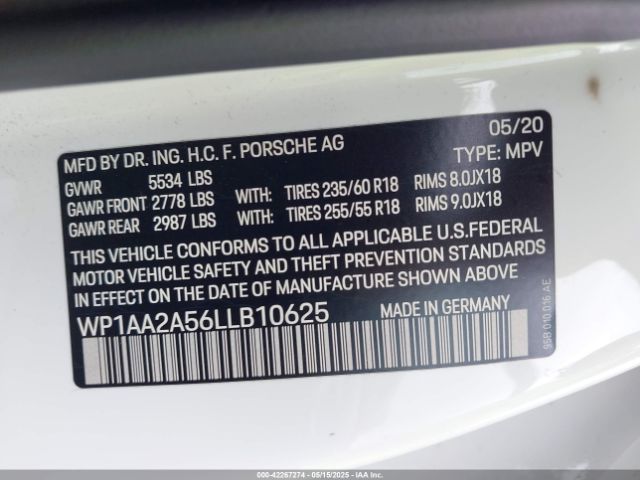 2020 PORSCHE MACAN WP1AA2A56LLB10625 Photo 8